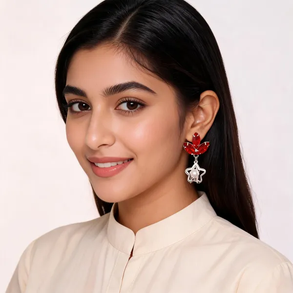 Red_Crystal_Star_Drop_Earrings_For_Women