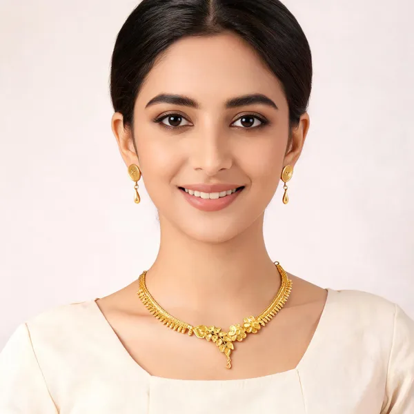 Gold_Gold-Plated_Floral_Necklace_And_Earrings_Set_For_Women