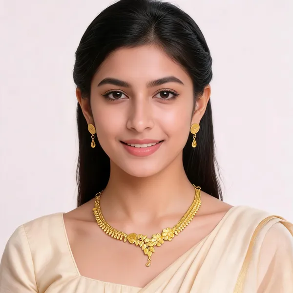 Gold_Gold-Plated_Floral_Necklace_And_Earrings_Set_For_Women