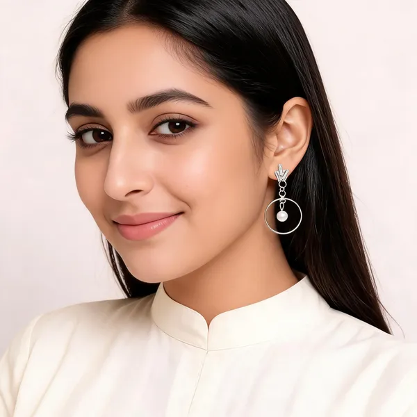 Gold-Tone_Pearl_Drop_Geometric_Hoop_Earrings_For_Women