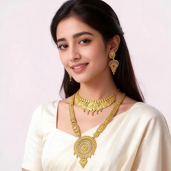 Gold_Plated_Traditional_Choker_And_Long_Necklace_Set_For_Women