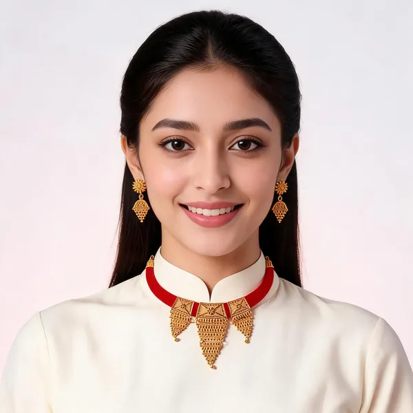 Red_Gold-Tone_Traditional_Statement_Necklace_Set_For_Women