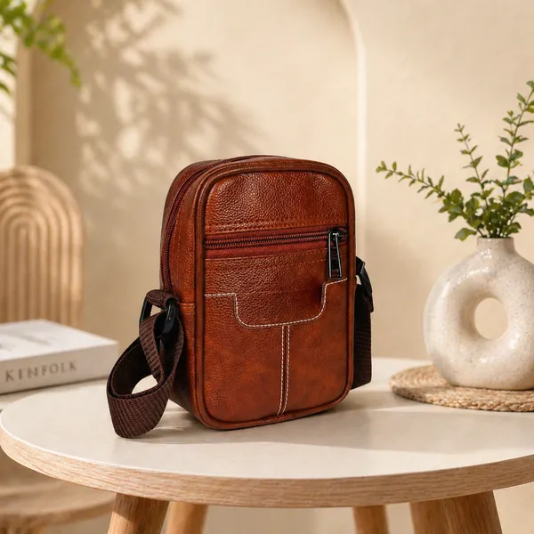 Tan_Faux_Leather_Crossbody_Shoulder_Laptop_Bag_For_Men_And_Women