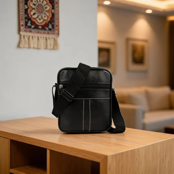 Black_Pu_Textured_Crossbody_Sling_Messenger_Bag_For_Men