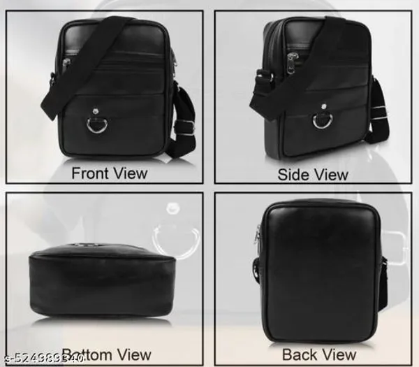 Black_Faux_Leather_Crossbody_Messenger_Sling_Bag_For_Men