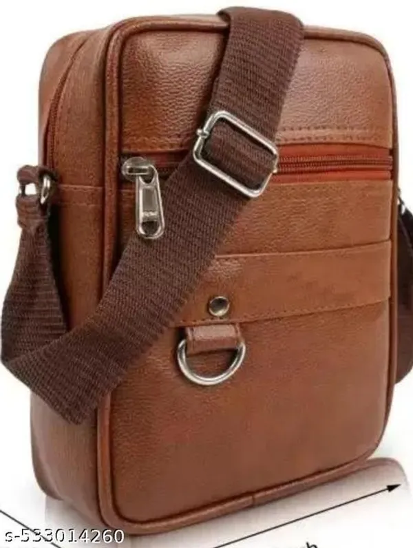 Tan_Faux_Leather_Crossbody_Messenger_Sling_Bag_For_Men