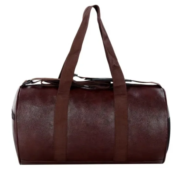 Brown_Faux_Leather_Gym_Duffel_Bag_With_Shoe_Compartment