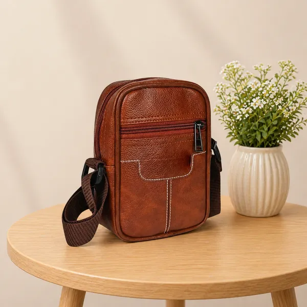 Tan_Faux_Leather_Crossbody_Shoulder_Laptop_Bag_For_Men_And_Women
