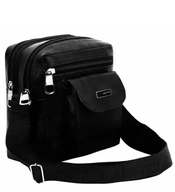 Black_Faux_Leather_Textured_Crossbody_Sling_Bag_For_Men