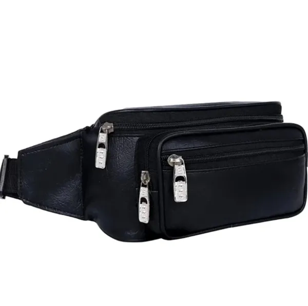 Black_Pu_Multi_Compartment_Waist_Pouch_For_Boys_And_Men