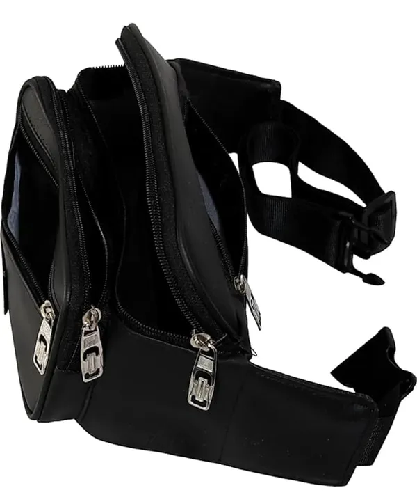 Black_Pu_Multi_Compartment_Waist_Pouch_For_Boys_And_Men