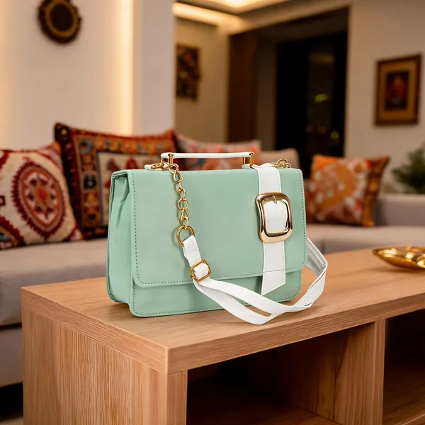 Green_Pu_Sling_Bag_For_Women