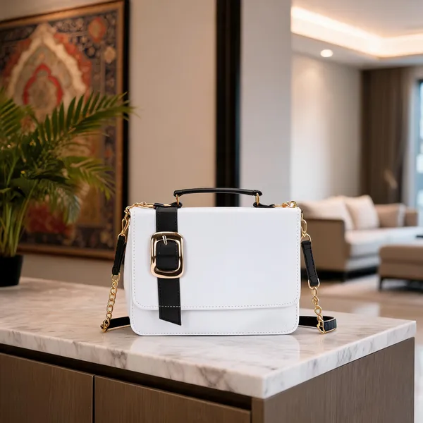 White_Pu_Sling_Bag_For_Women