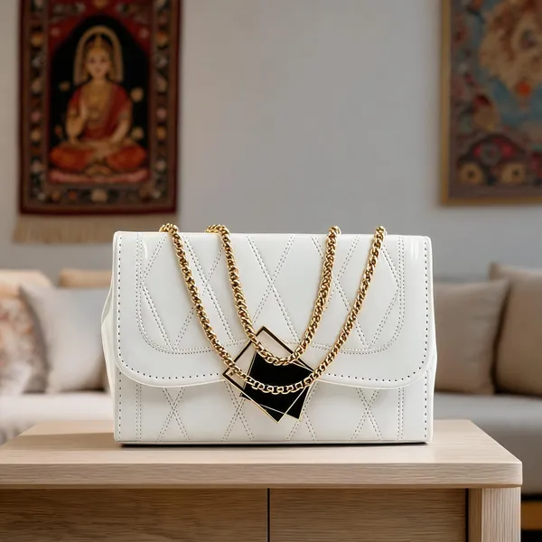 White_Pu_Sling_Bag_For_Women