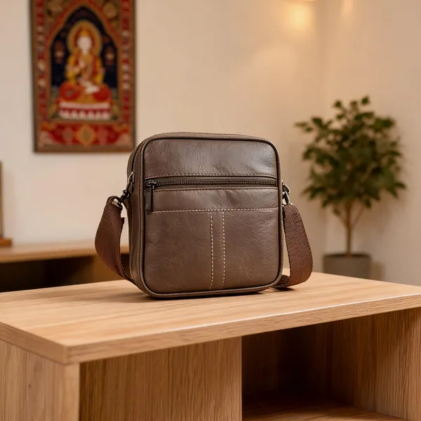 Brown_Pu_Structured_Crossbody_Sling_Bag_For_Men_And_Women