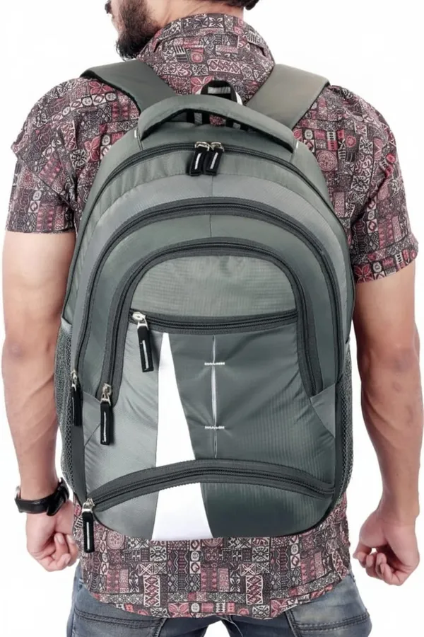 Grey_Faux_Leather_Multi_Compartment_Laptop_Backpack_For_Men