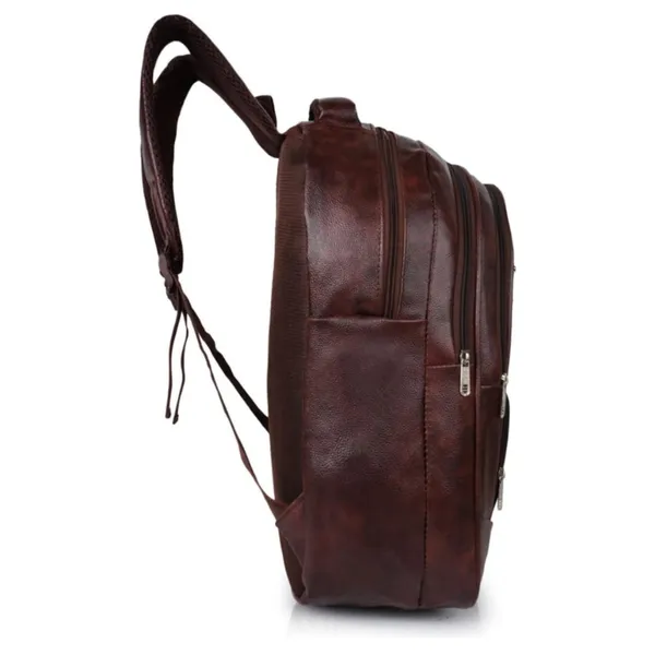 Brown_Faux_Leather_Multi_Compartment_Laptop_Backpack_For_Men