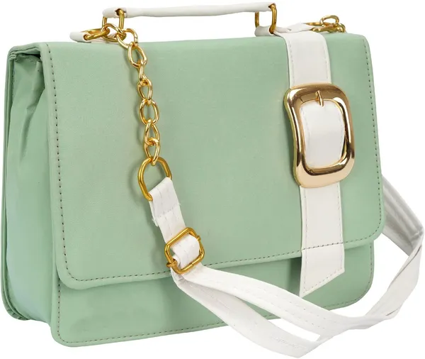 Green_Pu_Sling_Bag_For_Women