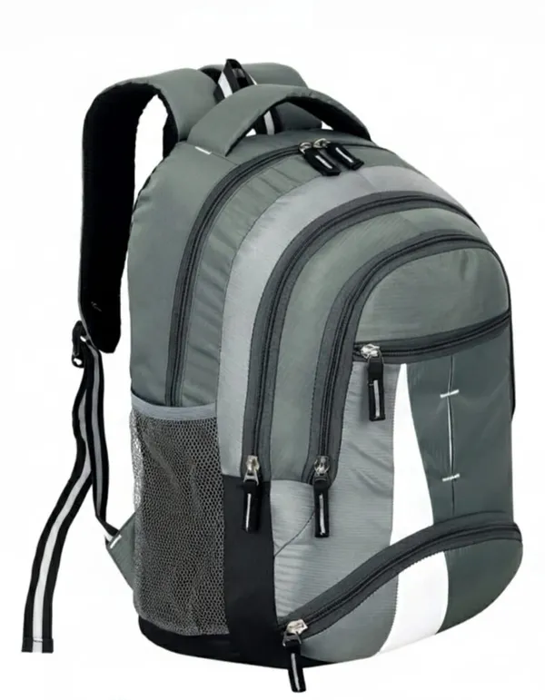Grey_Faux_Leather_Multi_Compartment_Laptop_Backpack_For_Men