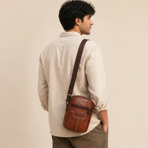 Tan_Faux_Leather_Crossbody_Shoulder_Laptop_Bag_For_Men_And_Women