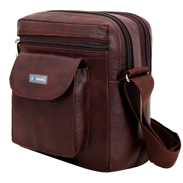 Brown_Faux_Leather_Crossbody_Sling_Bag_For_Men