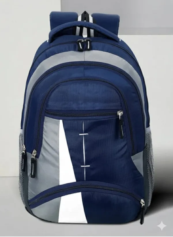 Blue_Faux_Leather_Multi_Compartment_Laptop_Backpack_For_Men