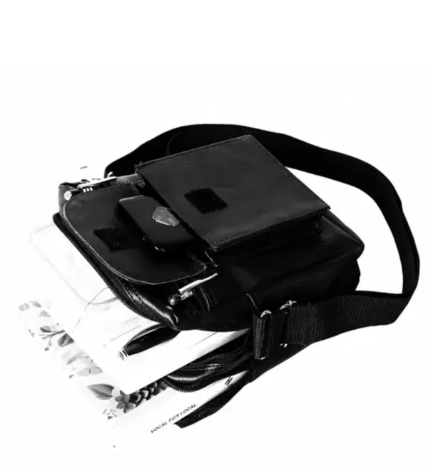 Black_Faux_Leather_Textured_Crossbody_Sling_Bag_For_Men