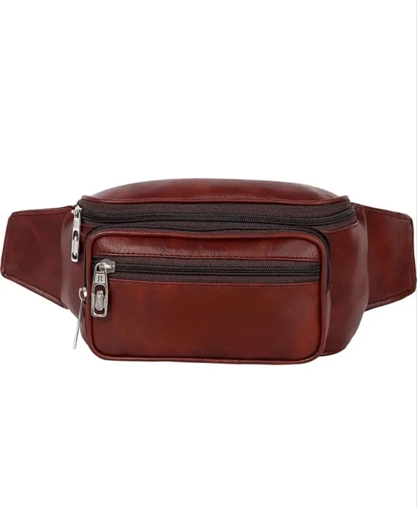 Brown_Pu_Multi_Compartment_Waist_Pouch_For_Boys_And_Men