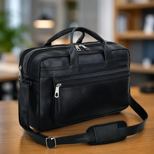 Black_Faux_Leather_Laptop_Messenger_Bag_For_Men