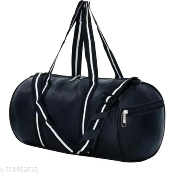 Black_Nylon_Large_Capacity_Sports_Gym_Duffel_Bag_With_Shoe_Compartment