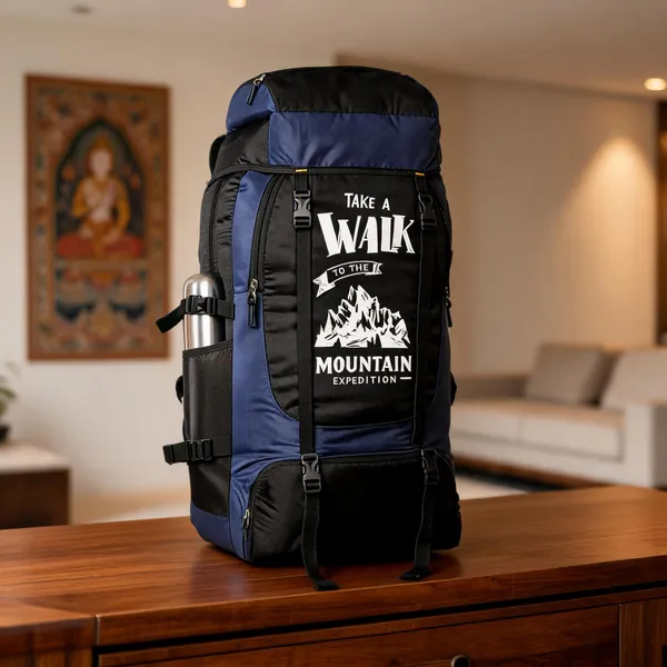 Navy_Blue_Faux_Leather_Trekking_Backpack_For_Men