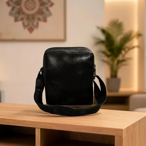 Black_Faux_Leather_Textured_Crossbody_Sling_Bag_For_Men