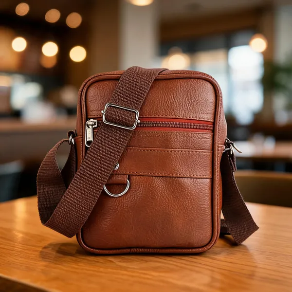 Tan_Faux_Leather_Crossbody_Messenger_Sling_Bag_For_Men