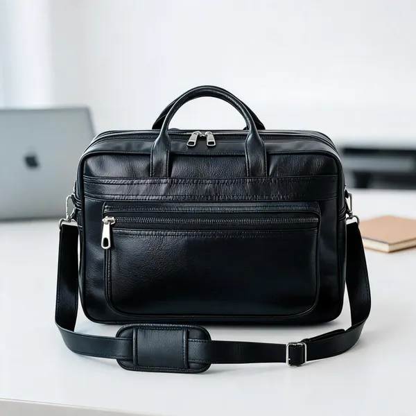 Black_Faux_Leather_Laptop_Messenger_Bag_For_Men