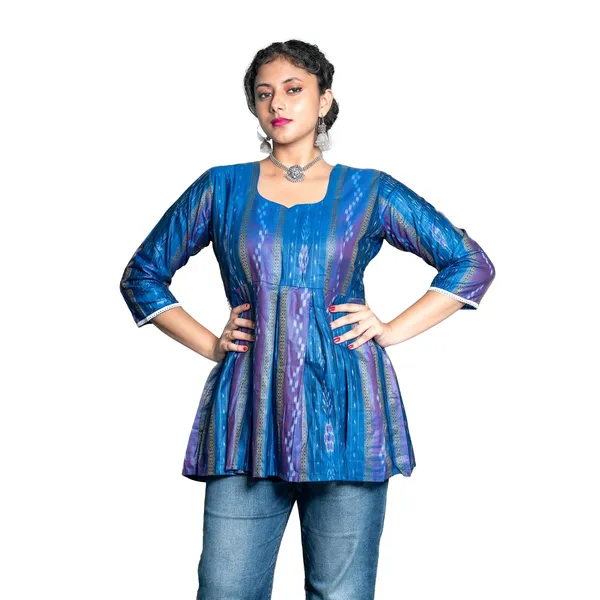 Women_S_Cotton_V_Neck_Kurti_With_3_4_Sleeves