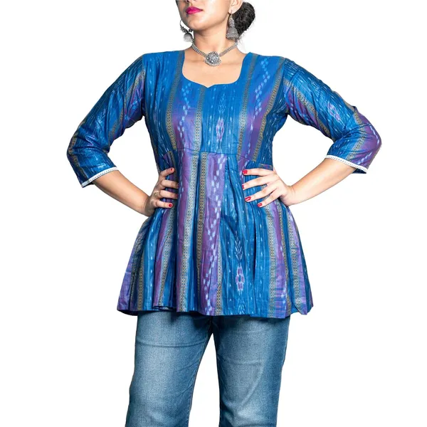 Women_S_Cotton_V_Neck_Kurti_With_3_4_Sleeves