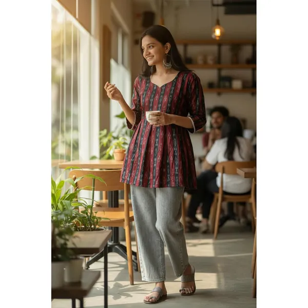 Women_S_Cotton_Blend_Ikat_Printed_Kurti