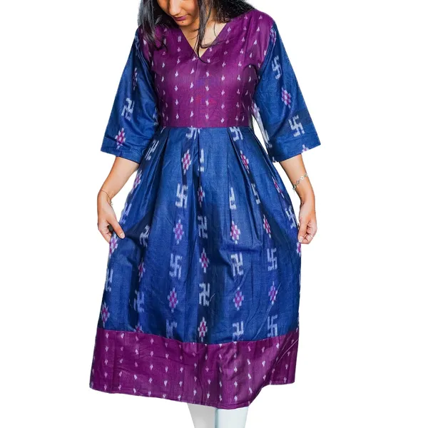 Women_S_Ikat_Design_V_Neck_Kurti