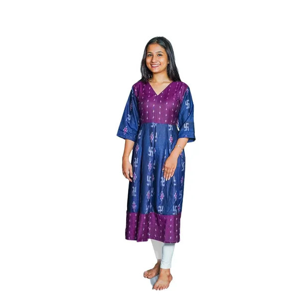 Women_S_Ikat_Design_V_Neck_Kurti