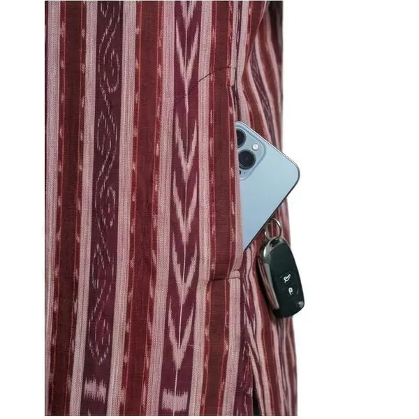 Men_S_Cotton_Blend_Ikat_Printed_Kurta