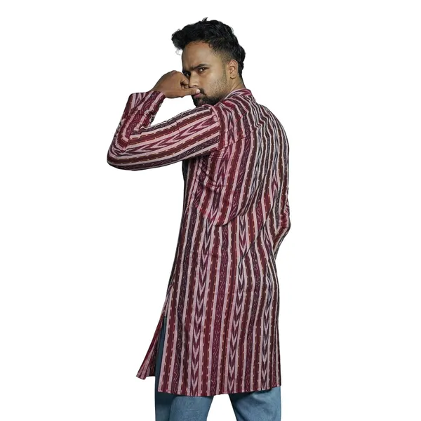 Men_S_Cotton_Blend_Ikat_Printed_Kurta