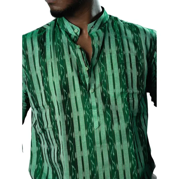 Men_S_Cotton_Blend_Ikat_Printed_Kurta