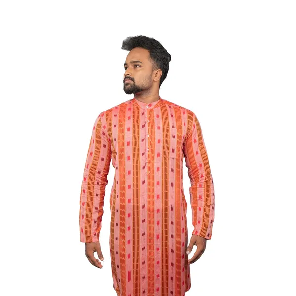 Men_S_Cotton_Blend_Ikat_Printed_Kurta