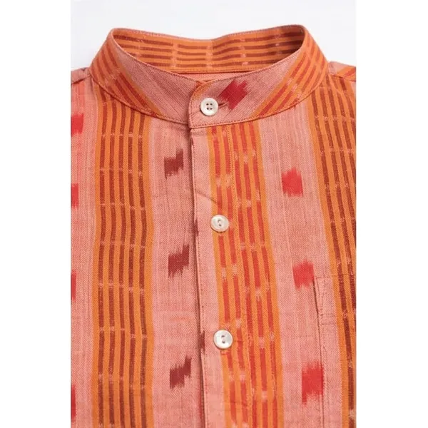 Men_S_Cotton_Blend_Ikat_Printed_Kurta
