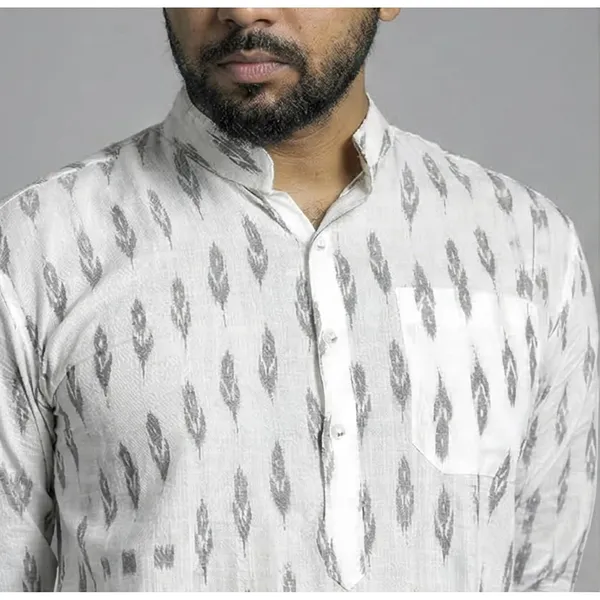 Men_S_Cotton_Blend_Ikat_Printed_Kurta