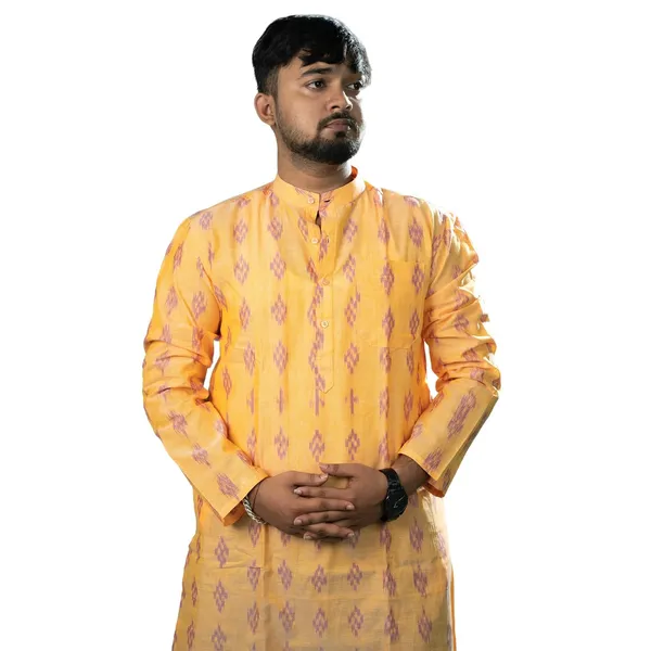 Men_S_Ikat_Printed_Cotton_Blend_Kurta