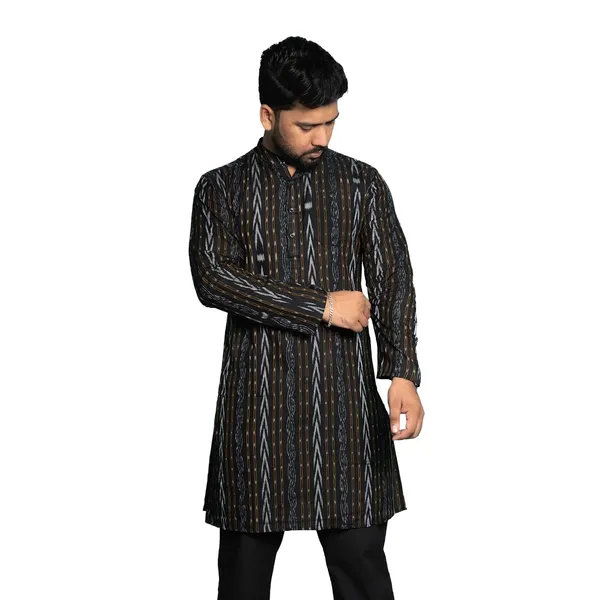 Men_S_Ikat_Printed_Cotton_Blend_Kurta