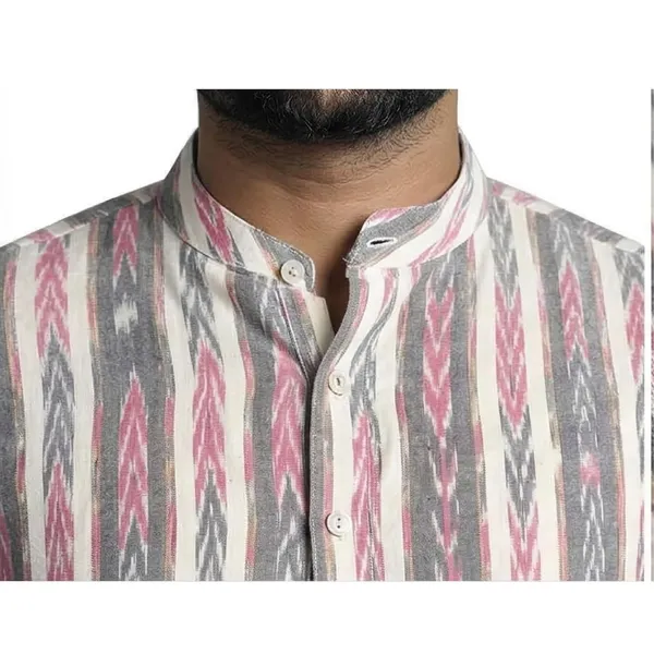 Men_S_Cotton_Blend_Ikat_Printed_Kurta