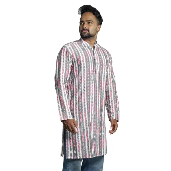 Men_S_Cotton_Blend_Ikat_Printed_Kurta