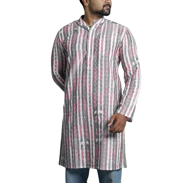 Men_S_Cotton_Blend_Ikat_Printed_Kurta